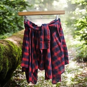 Plaid Red and Blue Women's Fairy Core Skirt